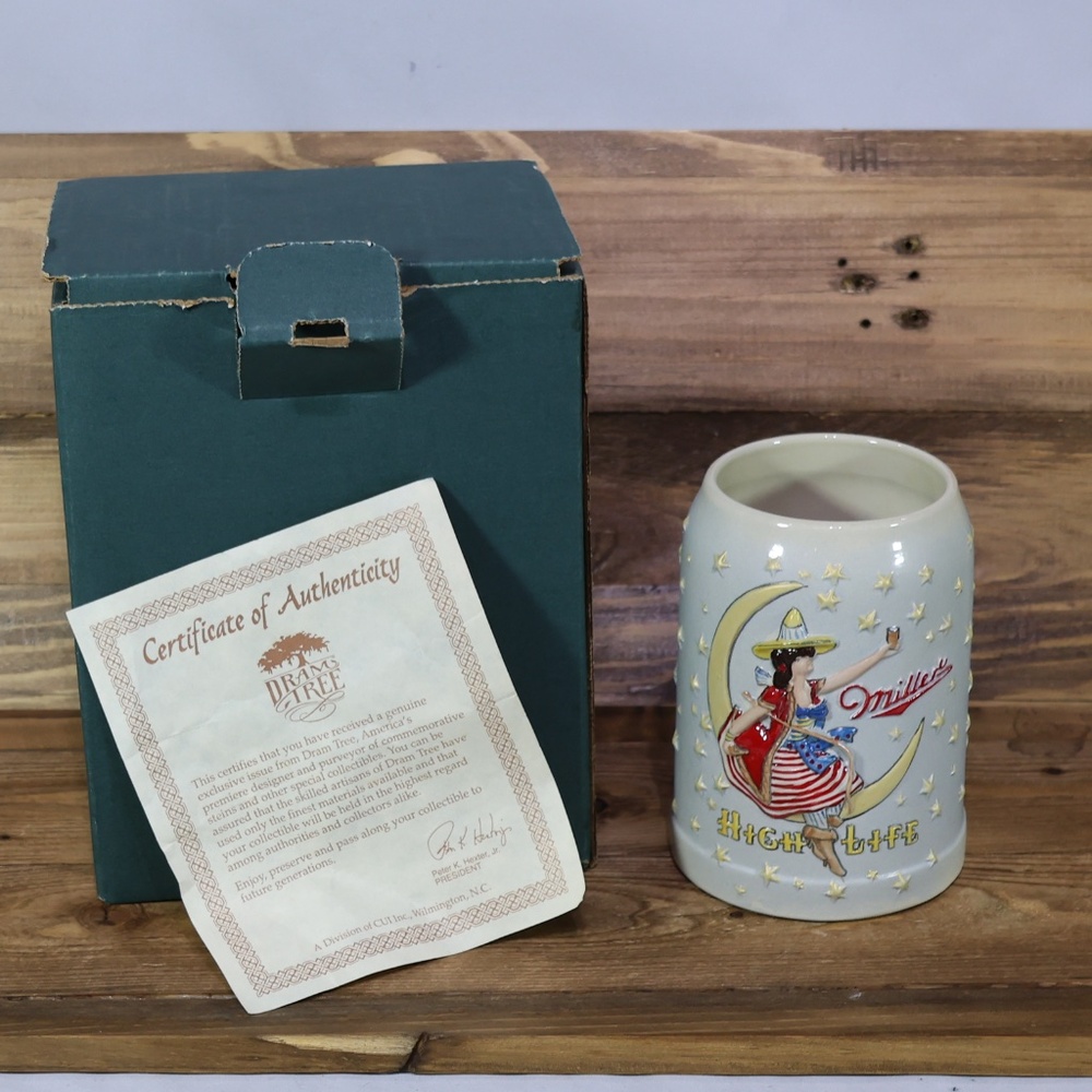 MILLER BREWING'S Nostalgic "GIRL IN THE MOON" BEER STEIN Limited Edition New
